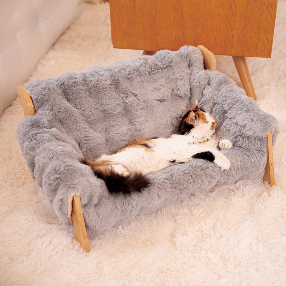 CHEERHOME PETS canapé surélevé pour chat avec cadre en bois robuste.