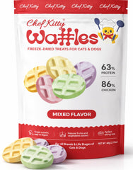 Chef Kitty gaufre poulet chat – friandise lyophilisée protéinée pour chats