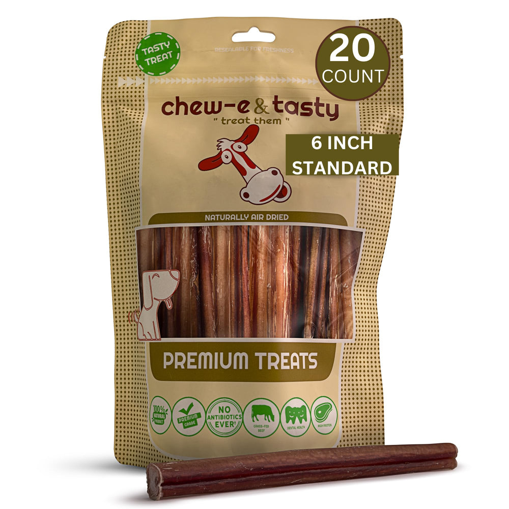 Chew-e&tasty bâtonnets bully 6 pouces pack 20 pour occuper et récompenser.