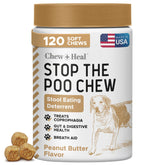 Chew Heal Labs No Poo Chews pour chiens en bouteille pratique