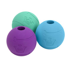 Chew King Fetch Ball en caoutchouc naturel, ensemble de trois pour le jeu de lancer.