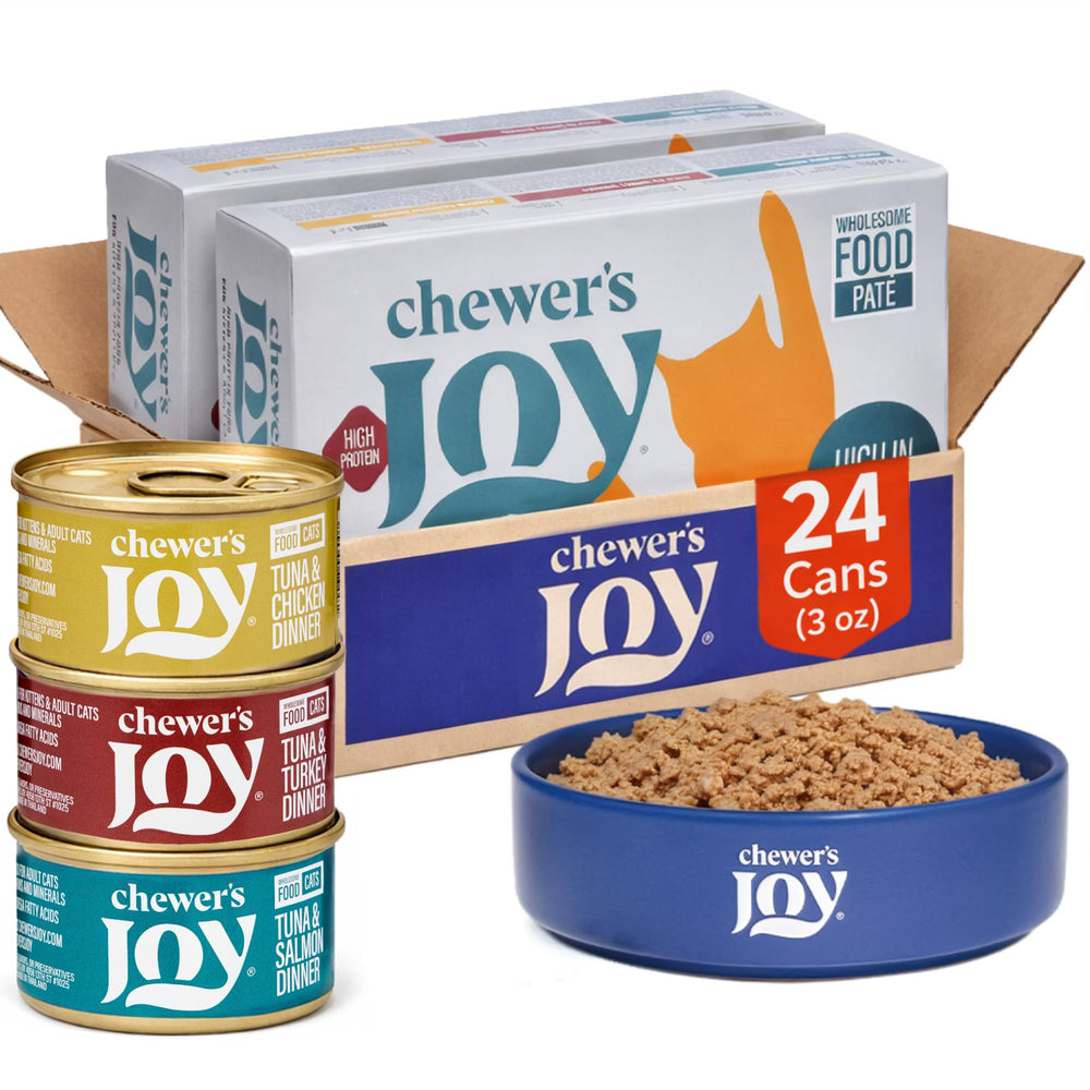 Chewer's Joy pâté humide chat thon-saumon, texture douce et appétit facilité