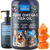 CHEWIA huile poisson saumon sauvage — flacon et pelage plus brillant