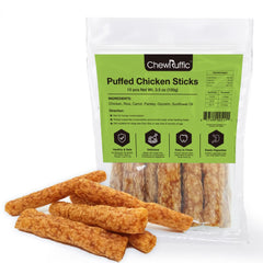 ChewRuffic baton nets poulet porosite: incite a macher et soutient l'hygiene bucco-dentaire.