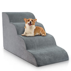 Chic Threads escalier pour chien quatre étapes pour lit haut, accessibilité sûre pour votre compagnon.
