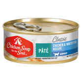 Chicken Soup for the Soul chat adulte pâté poulet et poisson blanc, texture appetente et riche en protéines.