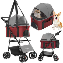 Poussette Chihuahua avant: sécurité et confort pour petits chiens et chats.