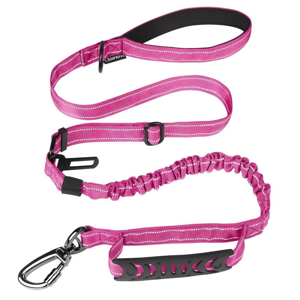 Laisse Chioratree rose de 4-6 pieds, idéale pour promenades en sécurité et contrôle doux.