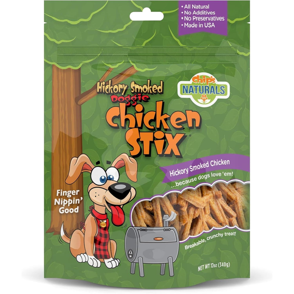 Chip's Naturals Doggie Chicken Stix emballage attractif, idéal pour l'entraînement.