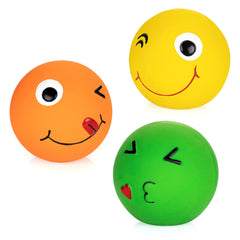 CHIWAVA balle latex sifflement visage heureux, idéal pour le jeu et le rappel.
