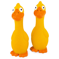 CHIWAVA jouet latex canard jaune, texture grippante pour mordiller et stimulation.