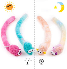 CHIWAVA souris peluche 15po avec clochette verte, idéale pour l'interaction.