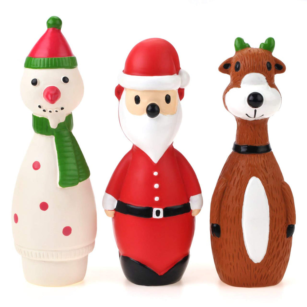 CHIWAVA trio de jouets Noël en latex, parfait pour le jeu interactif