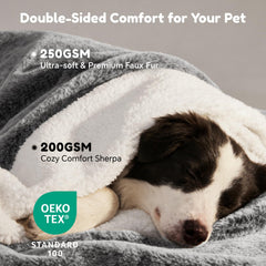 ChiXnuggle face double-face-fourrure-fausse et sherpa, confort luxueux