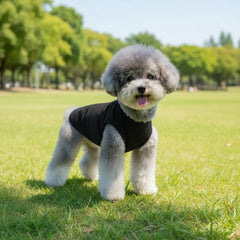 Chol&Vivi T-shirt chien sans manches blanc, couleur résistante au lavage.