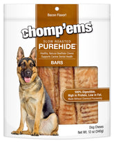 CHOMP EMS Purehide os à mâcher bacon, friandise digeste pour chiens.