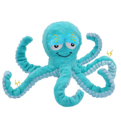 Jouet pieuvre bleue Chongqile en peluche, idéal pour le fetch et le jeu.