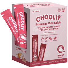 Choolip Squeeze Vita Stick – coeur-chat : friandise appétente pour chats.