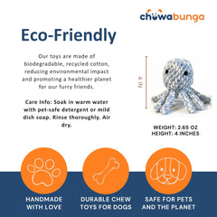 Chowabunga Ollie: corde coton écologique pour jouets durables et respectueux.