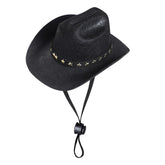 Choyaxo chapeau cowboy noir petit pour animal, idéal pour photos festives.