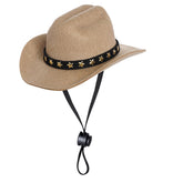 Choyaxo chapeau cowboy pour animal khaki petit, léger et confortable pour les photos.