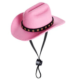 Choyaxo chapeau cowboy rose pour animal, idéal pour photos amusantes en fête.