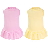 Robe choyaxo pour chien sans manches jaune, légère et confortable.