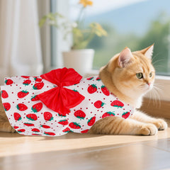 Robe fraises choyaxo pour chien, look estival balades