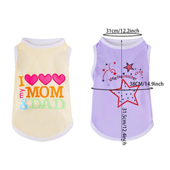 Veste choyaxo imprimée étoiles violettes pour petit chien, look unique.