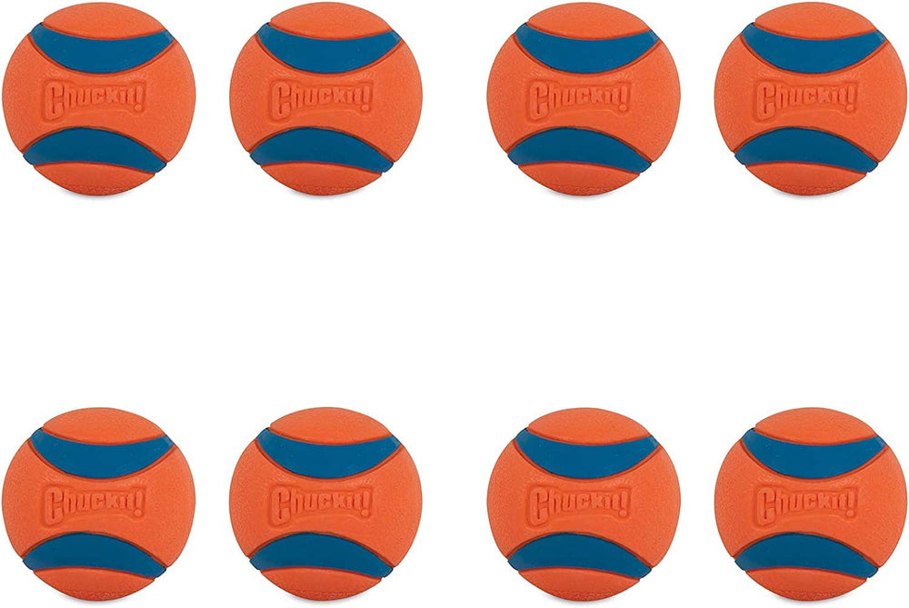 Chuckit! Ultra Ball moyenne, paquet de 8, haute visibilité pour repérer rapidement la balle.