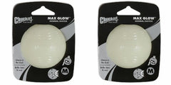 Boule Chuckit Max Glow moyenne pour lancers nocturnes, visibilité améliorée.