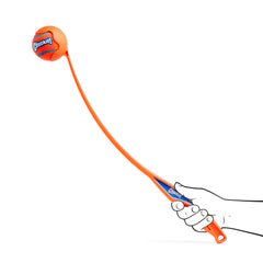 Utilisation en intérieur et extérieur, permettant des jeux variés avec ce lanceur Chuckit!.
