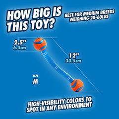 Chuckit Ultra Duo Tug: compatible avec les lancers M pour plus de distance