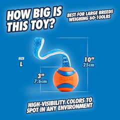 Taille large Chuckit! Ultra Tug, diamètre 3 pouces pour chiens 60-100 lb.