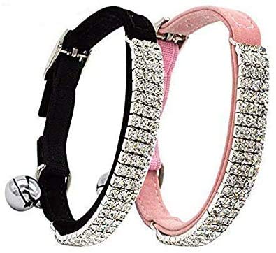 CHUKCHI collier chat velours diamants, look élégant et confort