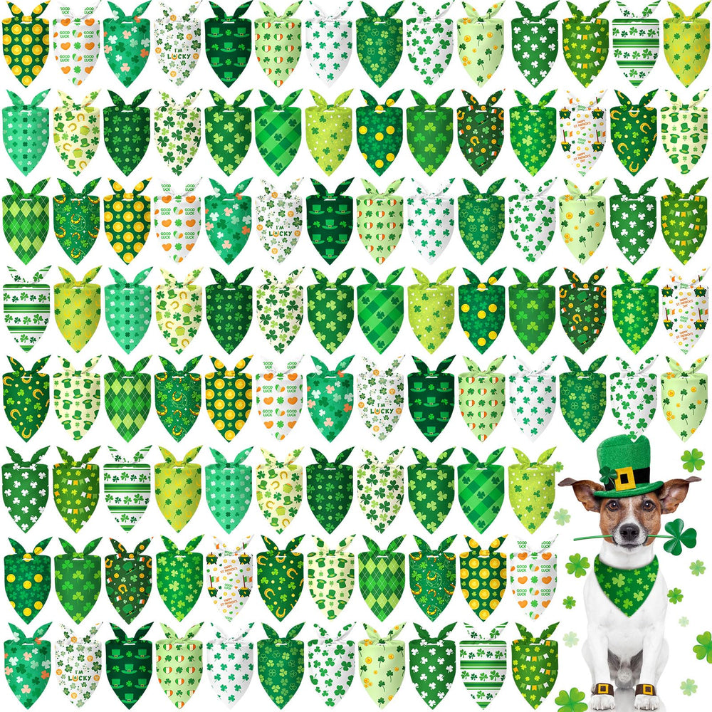 Bandanas Chunful pour chien Saint-Patrick, motifs multicolores pour fête festive.
