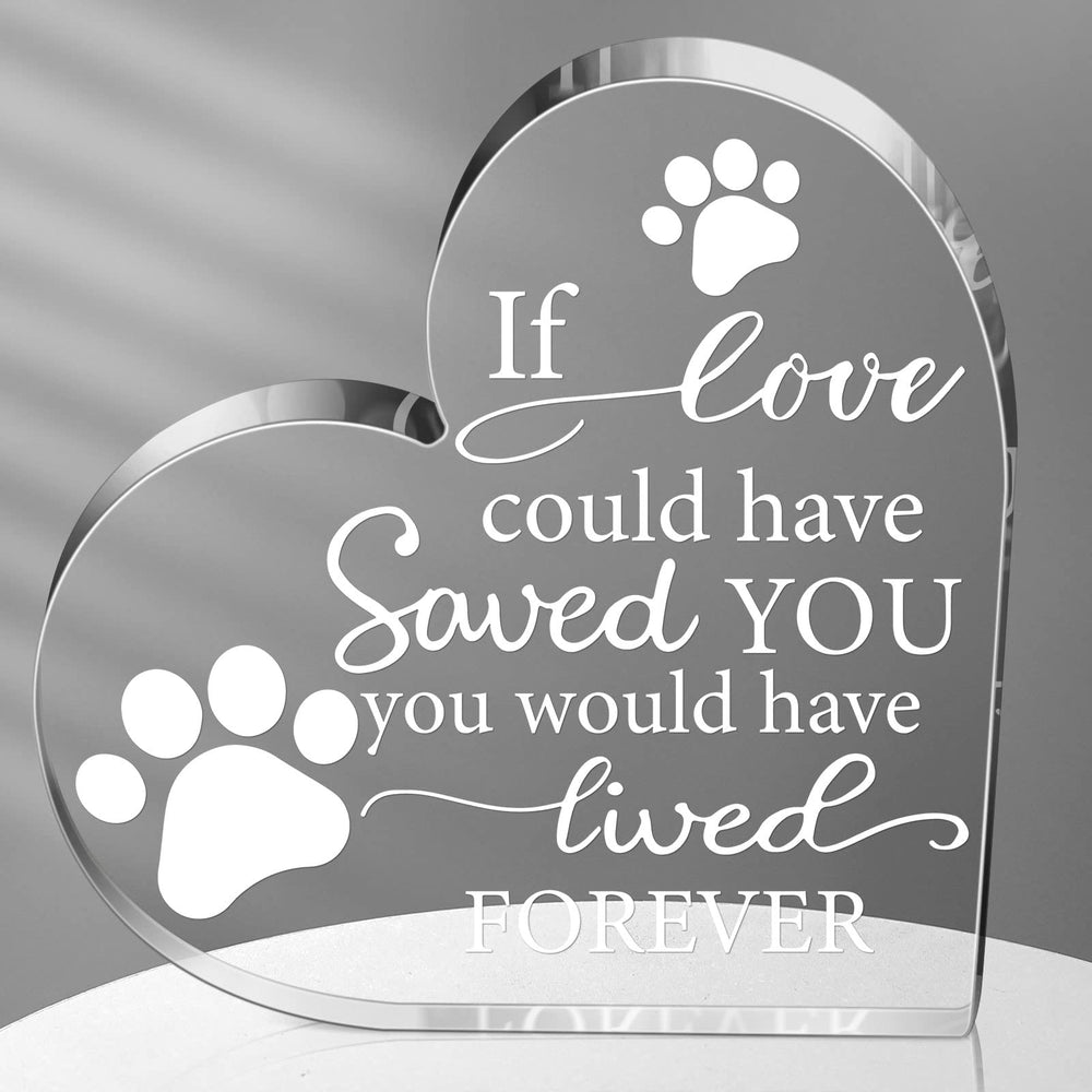 Chunful cœur cristal memorial pattes, décor durable pour se souvenir de votre animal.