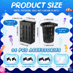 Pot cylindrique Chunful pour aquarium avec fixation par crochets robustes