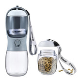 Bouteille d’eau Cibaabo pour chien avec conteneur nourriture, pratique pour sorties.