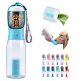 Bouteille Cibaabo avec conteneur nourriture pour chien lors des balades.