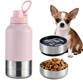 Bouteille d'eau pour chien Cibaabo avec double paroi et isolation durable.