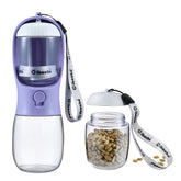 Bouteille d eau Cibaabo avec conteneur nourriture attaché, idéale pour sorties avec chien.