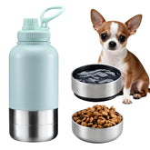 Bouteille d'eau Cibaabo isolante 32oz pour chien, garde l'eau fraîche lors des balades.