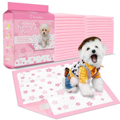 Cibaabo tapis-propreté chiots, design cerisier rose, apprentissage facilité.