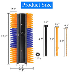 Cididu brosse-grattoir élevage, poils synthétiques durables pour toilettage en douceur.