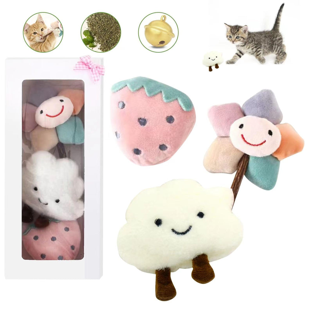 CKFPS Fraise pour chaton – jouet peluche stimulant la dentition et l’exploration.