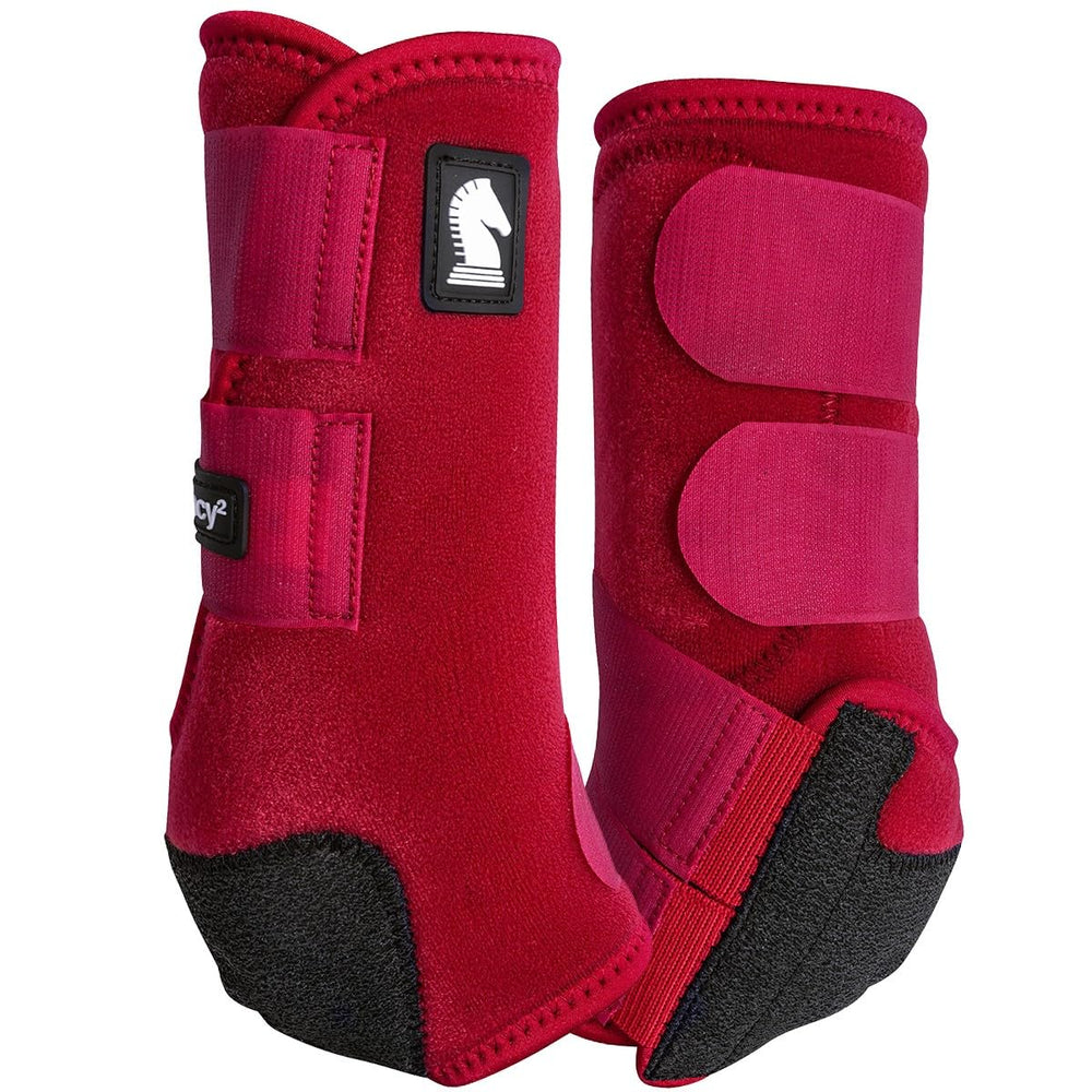 Legacy2 Classic Equine bottes avant cramoisi pour un soutien durable lors des entraînements.