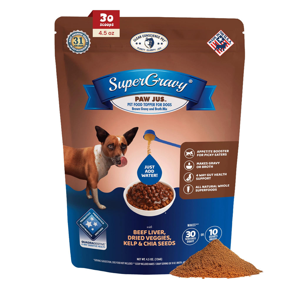 CLEAR CONSCIENCE PET Paw Jus SuperGravy : bouteille prête à hydrater et relever la saveur