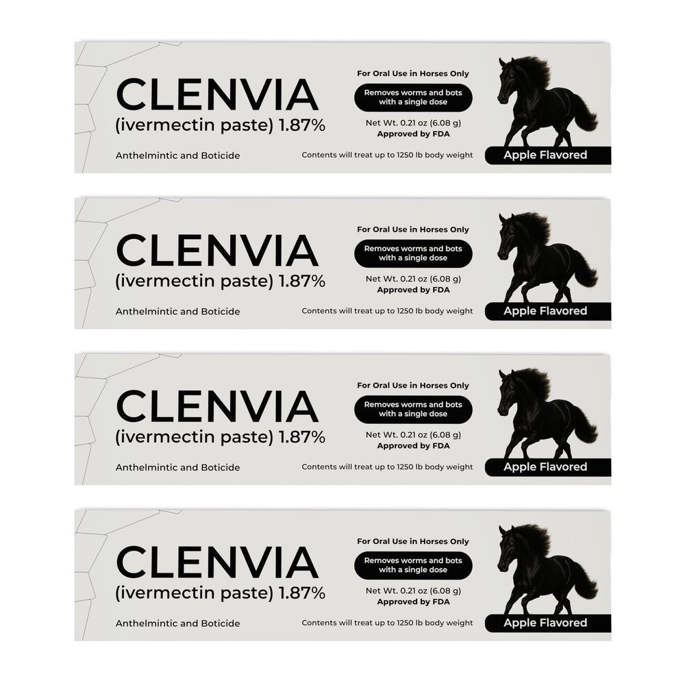 CLENVIA Pâte Cheval Pomme sur tube, administration facile.