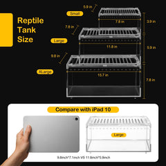 Clioran Terarium PC Fermeture magnetique: sécurité anti-fuite pour vos animaux
